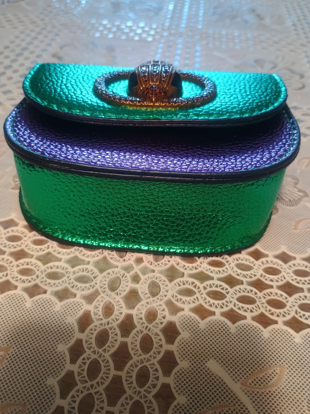 Kurt Geiger green and purple mini bag - Picture 9 of 12
